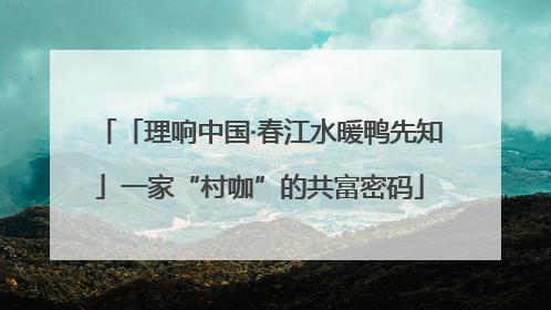 「理响中国·春江水暖鸭先知」一家“村咖”的共富密码