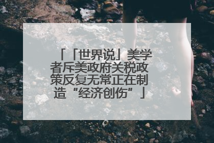 「世界说」美学者斥美政府关税政策反复无常正在制造“经济创伤”