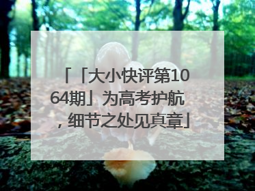 「大小快评第1064期」为高考护航，细节之处见真章