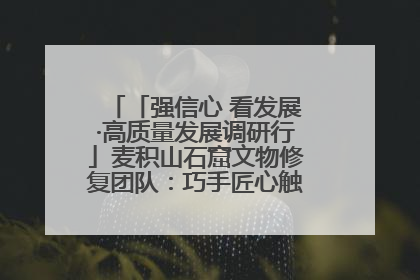 「强信心 看发展·高质量发展调研行」麦积山石窟文物修复团队:巧手匠心触摸“光阴的故事”