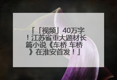 「视频」40万字！江苏省重大题材长篇小说《车桥 车桥》在淮安首发！