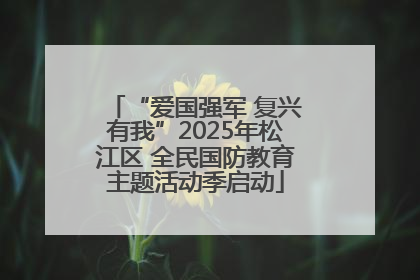 “爱国强军 复兴有我”2025年松江区 全民国防教育主题活动季启动