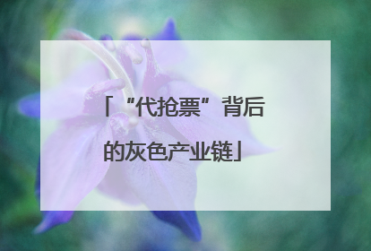 “代抢票”背后的灰色产业链