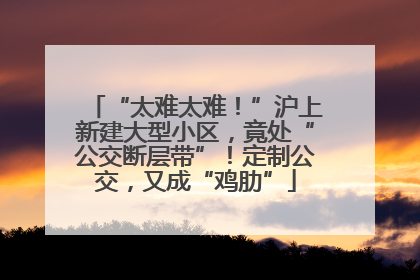 “太难太难！”沪上新建大型小区，竟处“公交断层带”！定制公交，又成“鸡肋”