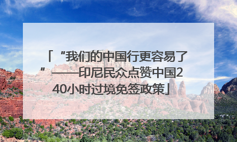 “我们的中国行更容易了”——印尼民众点赞中国240小时过境免签政策