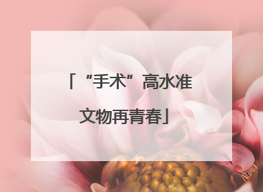 “手术”高水准 文物再青春