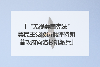 “无视美国宪法” 美民主党议员批评特朗普政府向洛杉矶派兵