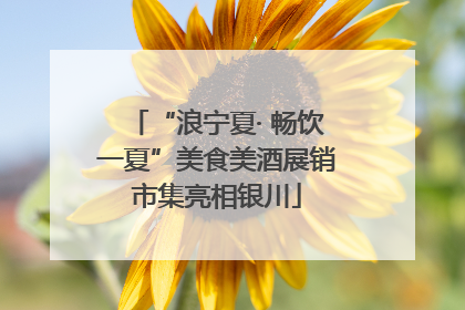 “浪宁夏· 畅饮一夏”美食美酒展销市集亮相银川