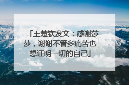 王楚钦发文：感谢莎莎，谢谢不管多痛苦也想证明一切的自己