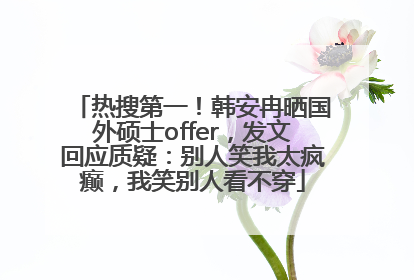 热搜第一！韩安冉晒国外硕士offer，发文回应质疑：别人笑我太疯癫，我笑别人看不穿