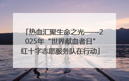 热血汇聚生命之光——2025年“世界献血者日”红十字志愿服务队在行动