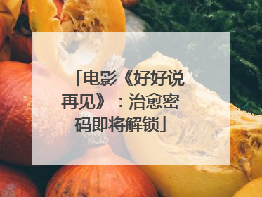 电影《好好说再见》：治愈密码即将解锁