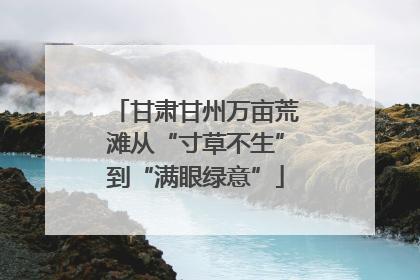 甘肃甘州万亩荒滩从“寸草不生”到“满眼绿意”