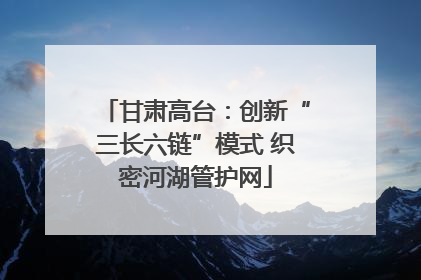 甘肃高台：创新“三长六链”模式 织密河湖管护网