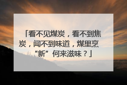 看不见煤炭，看不到焦炭，闻不到味道，煤里烹“新”何来滋味？
