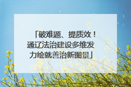 破难题、提质效！通辽法治建设多维发力绘就善治新图景