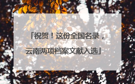 祝贺！这份全国名录，云南两项档案文献入选