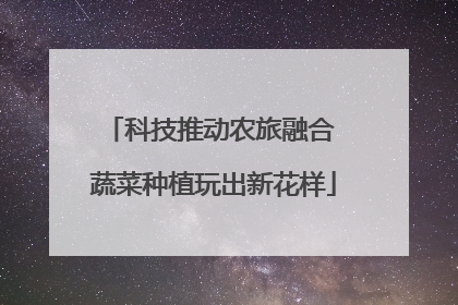 科技推动农旅融合 蔬菜种植玩出新花样