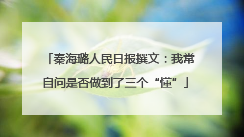 秦海璐人民日报撰文：我常自问是否做到了三个“懂”