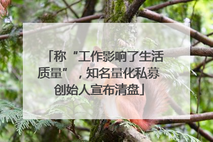 称“工作影响了生活质量”，知名量化私募创始人宣布清盘