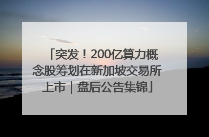突发！200亿算力概念股筹划在新加坡交易所上市｜盘后公告集锦