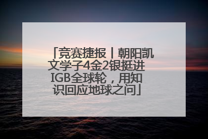 竞赛捷报丨朝阳凯文学子4金2银挺进IGB全球轮，用知识回应地球之问