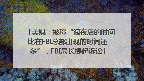 美媒：被称“泡夜店的时间比在FBI总部出现的时间还多”，FBI局长提起诉讼