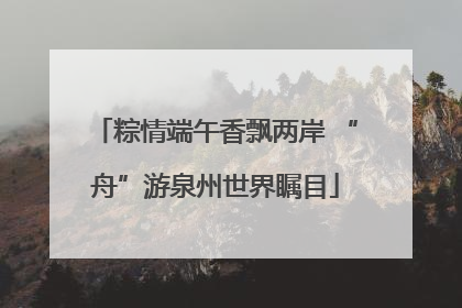 粽情端午香飘两岸 “舟”游泉州世界瞩目