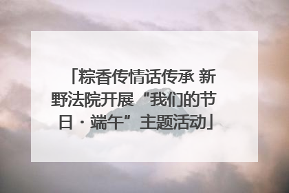 粽香传情话传承 新野法院开展“我们的节日・端午”主题活动