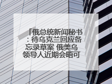 俄总统新闻秘书：待乌克兰回应备忘录草案 俄美乌领导人近期会晤可能性小