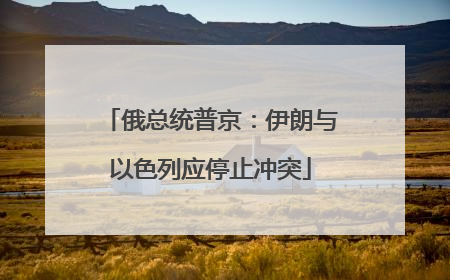 俄总统普京：伊朗与以色列应停止冲突