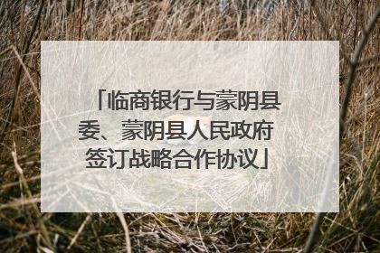 临商银行与蒙阴县委、蒙阴县人民政府签订战略合作协议
