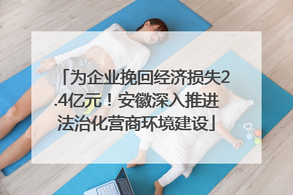 为企业挽回经济损失2.4亿元！安徽深入推进法治化营商环境建设