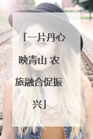 一片丹心映青山 农旅融合促振兴