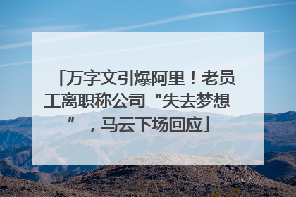 万字文引爆阿里！老员工离职称公司“失去梦想”，马云下场回应