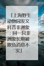 上海野生动物园发文科普非洲象：同一只非洲象长期被欺负消息不实