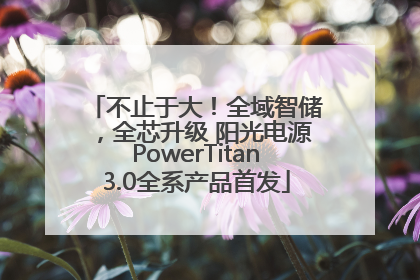 不止于大！全域智储，全芯升级 阳光电源PowerTitan3.0全系产品首发