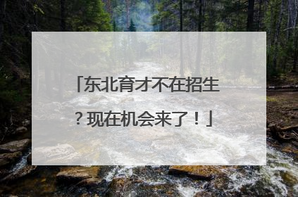 东北育才不在招生？现在机会来了！