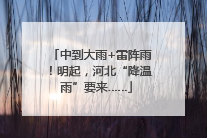 中到大雨+雷阵雨！明起，河北“降温雨”要来……