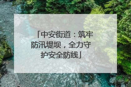 中安街道：筑牢防汛堤坝，全力守护安全防线