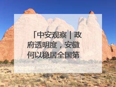 中安观察｜政府透明度，安徽何以稳居全国第一方阵？