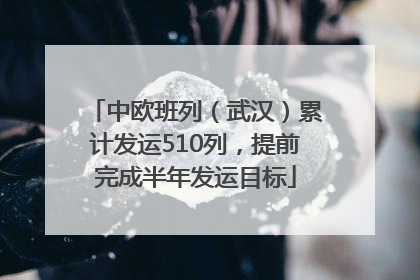 中欧班列（武汉）累计发运510列，提前完成半年发运目标