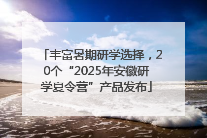 丰富暑期研学选择，20个“2025年安徽研学夏令营”产品发布