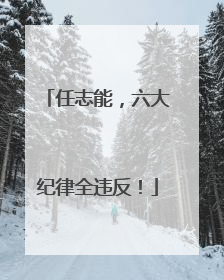 任志能，六大纪律全违反！