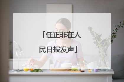 任正非在人民日报发声