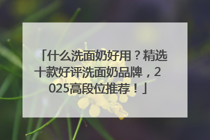 什么洗面奶好用？精选十款好评洗面奶品牌，2025高段位推荐！
