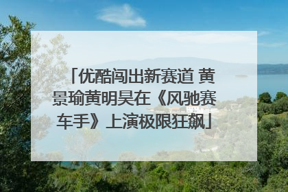 优酷闯出新赛道 黄景瑜黄明昊在《风驰赛车手》上演极限狂飙