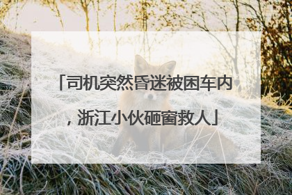 司机突然昏迷被困车内，浙江小伙砸窗救人