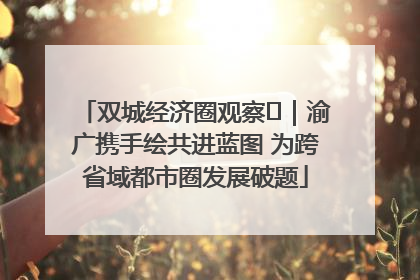 双城经济圈观察㊺｜渝广携手绘共进蓝图 为跨省域都市圈发展破题