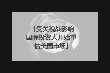 受关税战影响 国际投资人开始重估美国市场